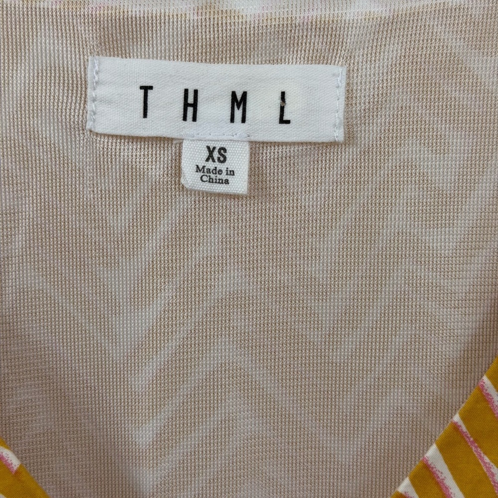 THML Yellow and White Chevron Women's Dress - Picture 2 of 5